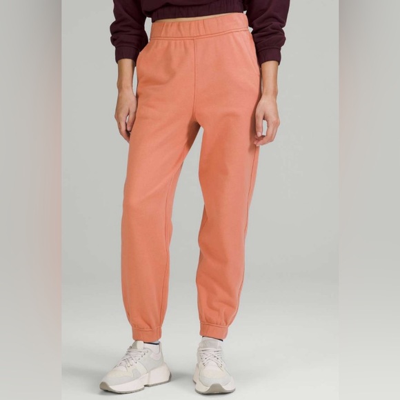 Lululemon Relaxed High Rise Cotton Joggers Pink Savannah Size 4 - Picture 1 of 14